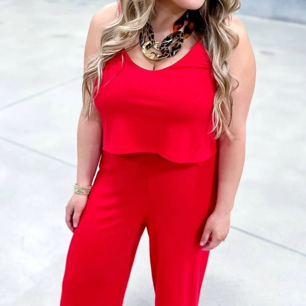 RUBY Jersey Beat Jumpsuit. Size Large. GREAT SPRING SUMMER LOOK. - Picture 4 of 5